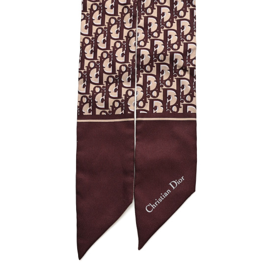CHRISTIAN DIOR Silk Oblique Mitzah Scarf Bordeaux 1655699