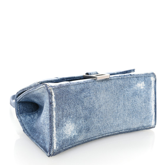 【BALENCIAGA】アワーグラス small ハンドbag デニム blueカラー Balenciaga Hourglass Small Handbag In Denim | Saks Fifth Avenue