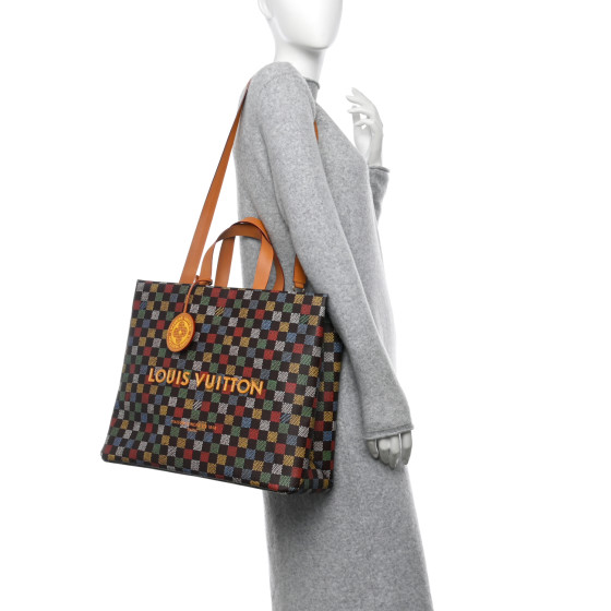 LOUIS VUITTON Vers Damier Ebene Shopper Bag MM Multicolor