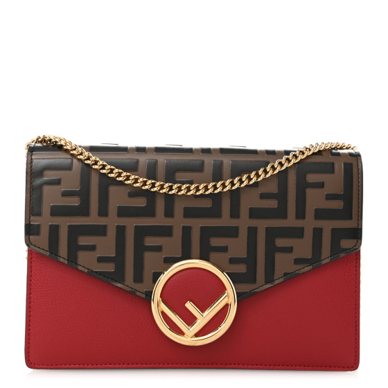 FENDI名刺入れCC CASE VIT.SOFT STAMPA FF 1974 FENDI Glazed Fabric Vitello Century F is Fendi FF 1974 Stamp