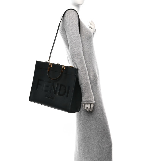 FENDI Vitello King Plexiglass Medium Fendi Sunshine Shopper