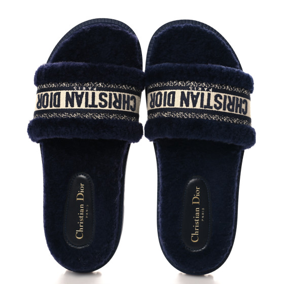Dior｜FASHION PROPS (B1760WOMCM 307) Christian Dior Canvas Printed Slides - Black Sandals, Shoes