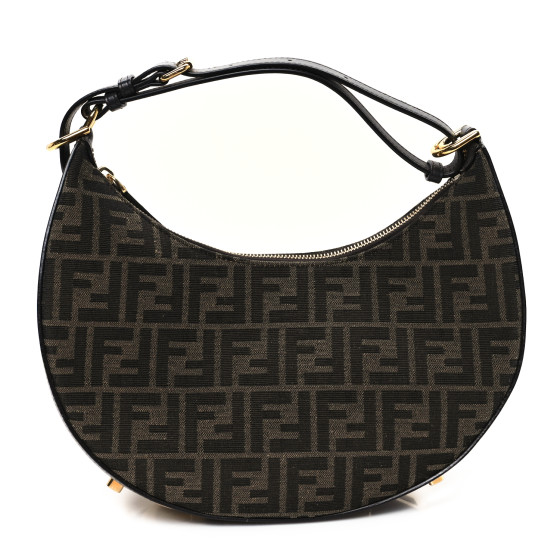 【FENDI】MINI FF FENDIGRAPHY HOBO BAG Fendigraphy Small Fabric Brown | Fendi