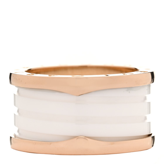 驚きの値段で Ceramic White Gold Rose 18K BULGARI B.Zero1 Ring Four-Band アクセサリー