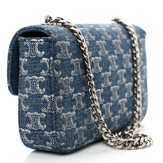 【CELINE(セリーヌ)】CLAUDE DENIM CHAIN SHOULDER BAG Celine Claude Denim Chain Shoulder Bag - LVLENKA Luxury