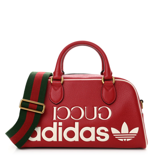Gucci アメリカ国旗デザイン ボストンバッグ GUCCI X ADIDAS Textured Dollar Calfskin Web Trefoil Logo