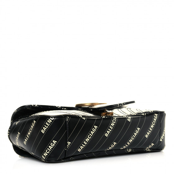 ショルダーバッグ・ポシェット Balenciaga Textured Black Calfskin Shoulder Bag BALENCIAGA Extra Supple Calfskin Crocodile Embossed
