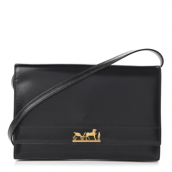 HERMES Box Eugenie Shoulder Bag Black 662155 | FASHIONPHILE