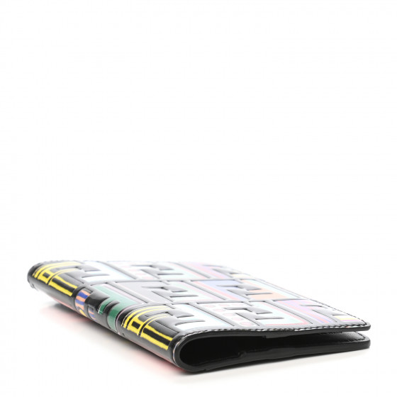 FENDI Vitello Liberty Fun Fair Embossed Passport Cover Black