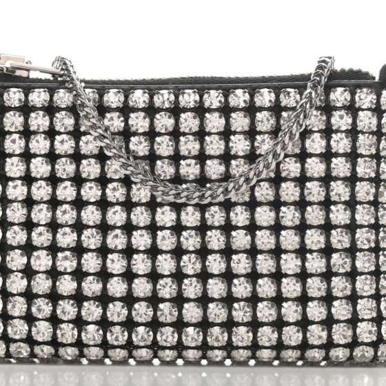 Wang クリスタルハンドバッグ シルバー ALEXANDER WANG Mesh Crystal Rhinestone Nano Heiress Shoulder