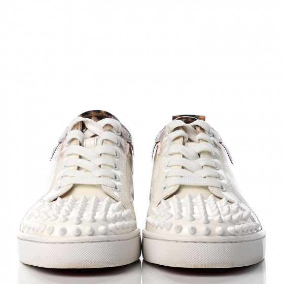 Christian Louboutin Leopard-Pattern Sneakers with Spikes US8