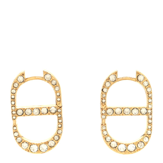 CHRISTIAN DIOR Crystal 30 Montaigne Earrings Gold 1238062