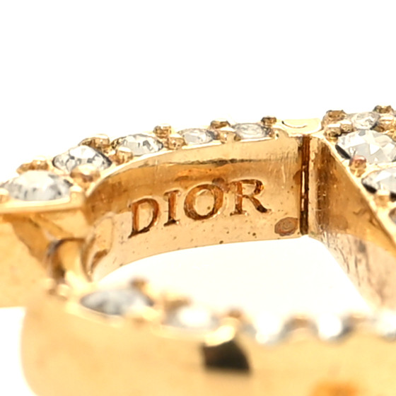 CHRISTIAN DIOR Crystal 30 Montaigne Earrings Gold 1238062