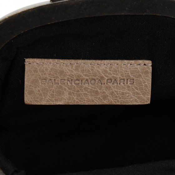 BALENCIAGA Agneau Classic Hardware Click Coin Purse Gris