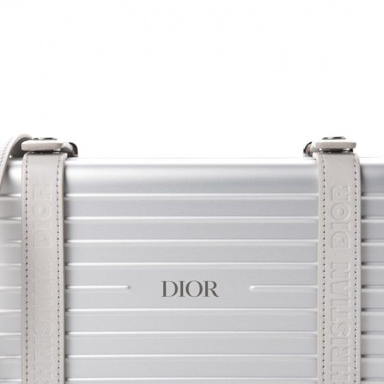 CHRISTIAN DIOR X RIMOWA Aluminum Personal Clutch On Strap