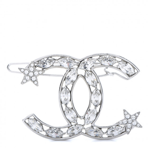 ❁はな CHANEL Crystal Starfall CC Hair Clip Silver 658892