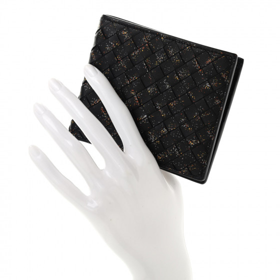 折りたたみ財布 BOTTEGA VENET AIntrecciato Bi-Fold Coin Half Wallet Blac Bottega Veneta® Men's Intrecciato Bi-Fold Wallet With Coin