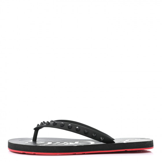 CHRISTIAN LOUBOUTIN Rubber Spike Loubi Donna Flip Flop 37 Black 887961 ...