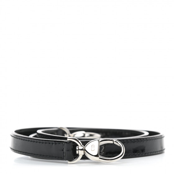 Christian Dior ブラック ベルト CHRISTIAN DIOR Patent Calfskin Lady Dior Shoulder Strap