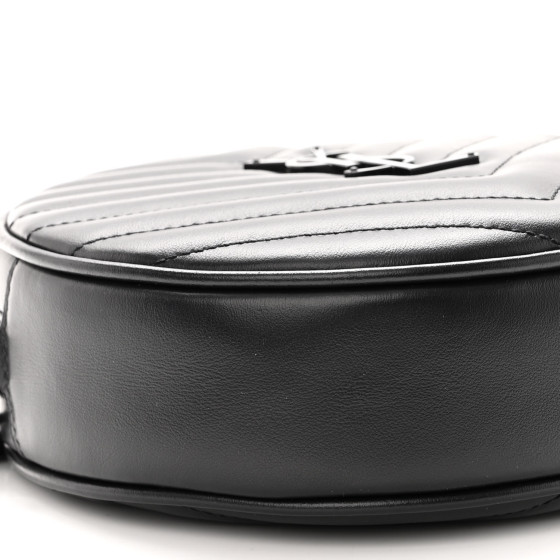 SAINT LAURENT Calfskin Matelasse Chevron Round Vinyle Camera