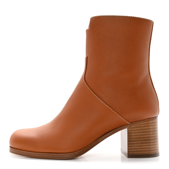 コリアグランドセール HERMES Epsom Womens Flatteuse 60 Ankle Boot 37 Naturel 靴