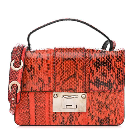 JIMMY CHOO Snakeskin Rebel Crossbody Bag Orange 1138531 | FASHIONPHILE