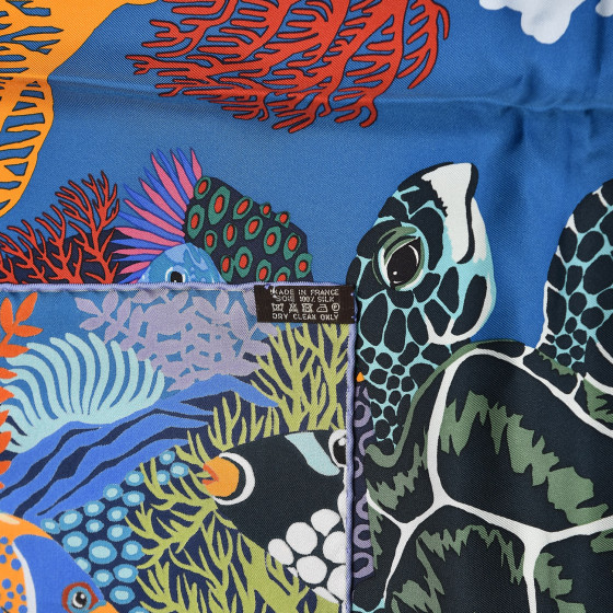 【希少】HERMES ツイリー UNDER THE WAVES Under the Waves Hermes Scarf Blue 2016 Alice Shirley - It's