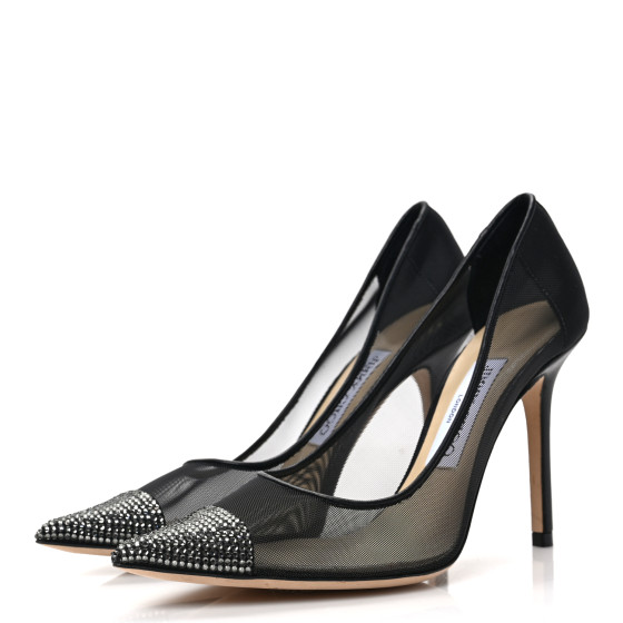 靴 JIMMY CHOO JIMMY CHOO Mesh Crystal Pumps 36 Black 1265618 | FASHIONPHILE