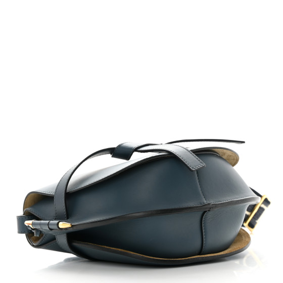 LOEWE Calfskin Jacquard Small Gate Dual Bag Onyx Blue