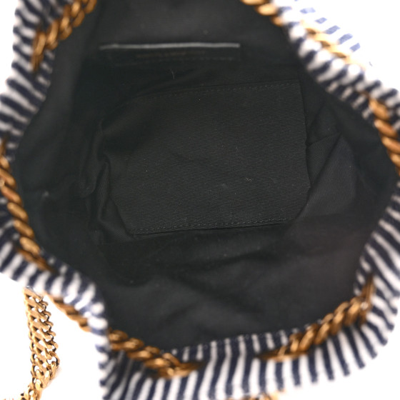 【SAINT LAURENT】STRIPE BUCKET BAG Saint Laurent - Joe Mini striped denim bucket bag Saint Laurent
