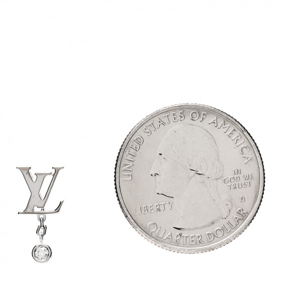 LOUIS VUITTON 18K White Gold Diamond Idylle Blossom LV Stud
