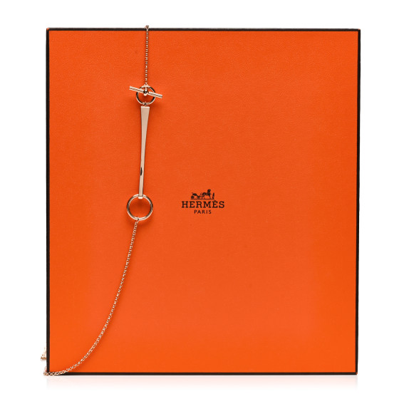 HERMES 18K Rose Gold Clou de Forge Long Necklace 1218442