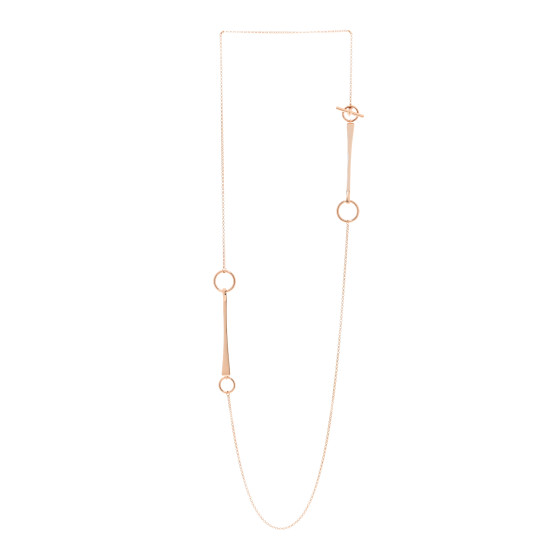 HERMES 18K Rose Gold Clou de Forge Long Necklace 1218442