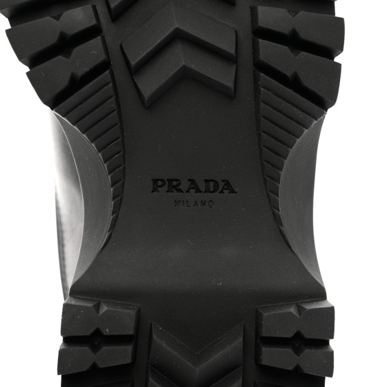 PRADA Calfskin Nylon Shearling Metal Triangle Logo Brixxen