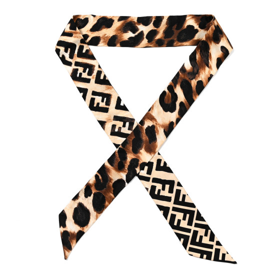 FENDI Silk Leopard Printed Wrappy Bandeau Multicolor 1413768