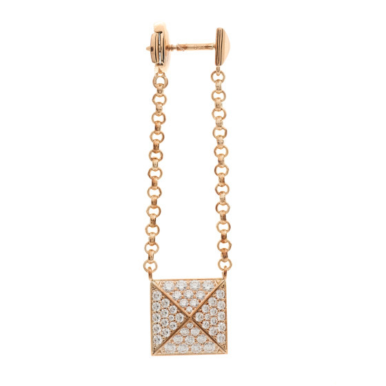 （HERMES）Hermes Clou d'H dangle earrings HERMES 18K Rose Gold Diamond Clou d'H Dangle Earrings