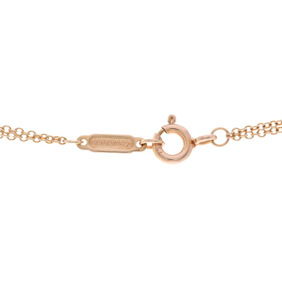 TIFFANY 18K Rose Gold Infinity Double Chain Pendant Necklace