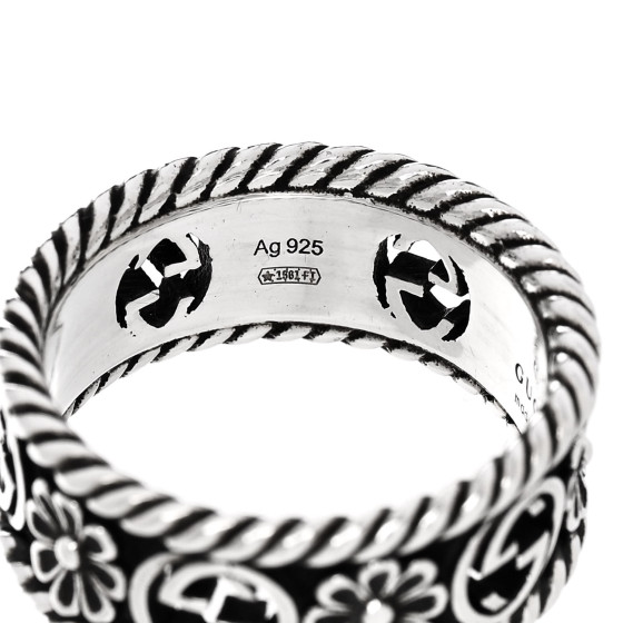 【GUCCI】G SUN FLOWER Sunflower Interlocking Sterling Ring GUCCI Sterling Silver Interlocking G Flower Ring 50 5.25