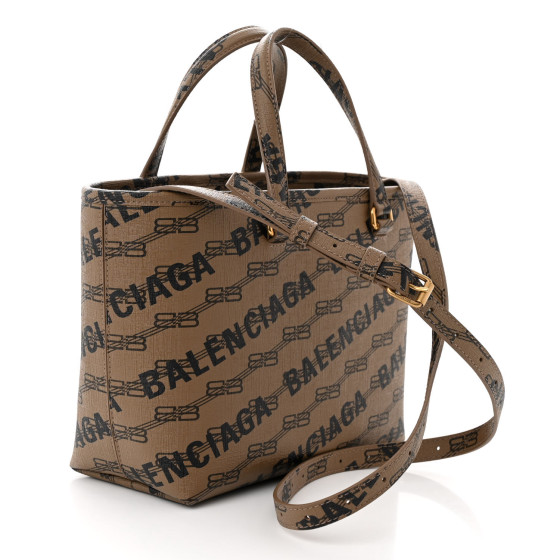 BALENCIAGA Coated Canvas BB Monogram Small Signature East