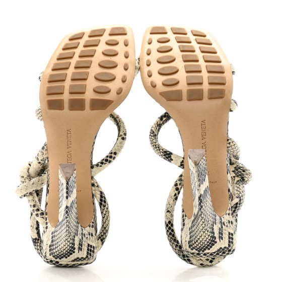 BOTTEGA VENETA Calfskin Knotted Python Print Jimbo Slingback