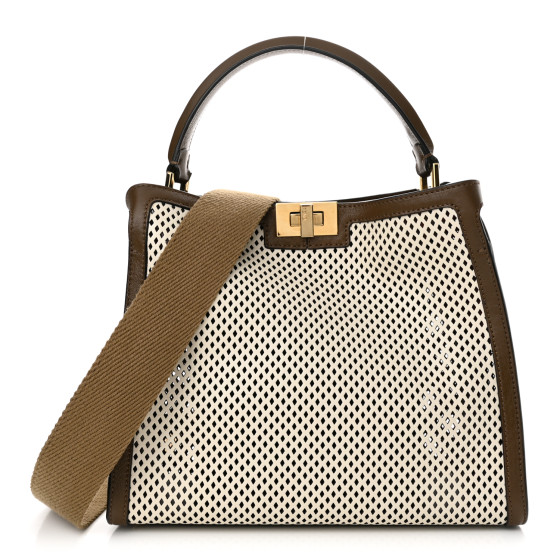 FENDI Vitello Liberty Glossy Lambskin Perforated Medium