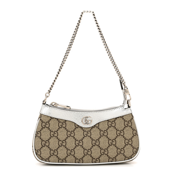 GUCCI GG Supreme Monogram Lame Textured Dollar Calfskin Mini