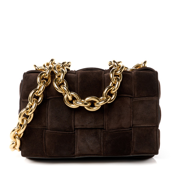 BOTTEGA VENETA Suede Maxi Intrecciato Padded Chain Cassette