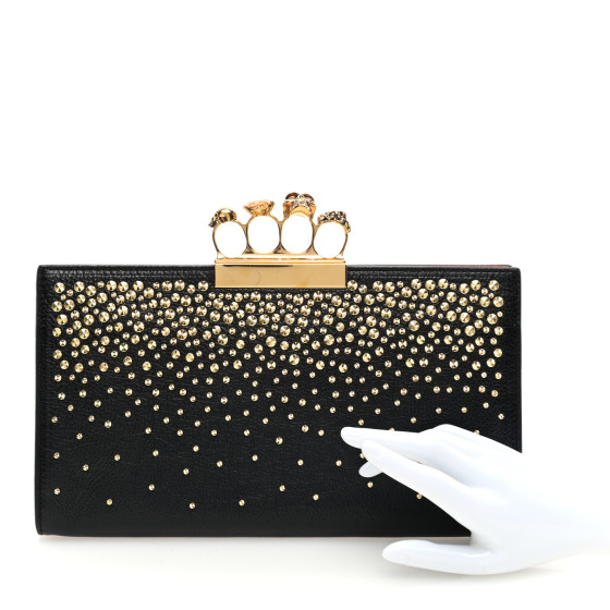 ALEXANDER MCQUEEN スカルチャムハックルヘルト 【関税込】 Alexander McQueen Knuckle Small embellished leather clutch
