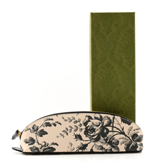 GUCCI Demetra Herbarium Pencil Case Black 1534081 | FASHIONPHILE