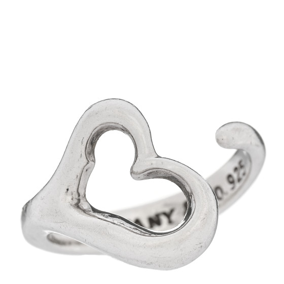 TIFFANY Sterling Silver Elsa Peretti Open Heart Ring 54 7