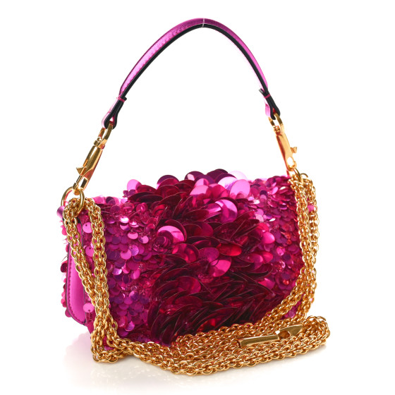 VALENTINO GARAVANI Sequin Vlogo Embroidered Small Loco
