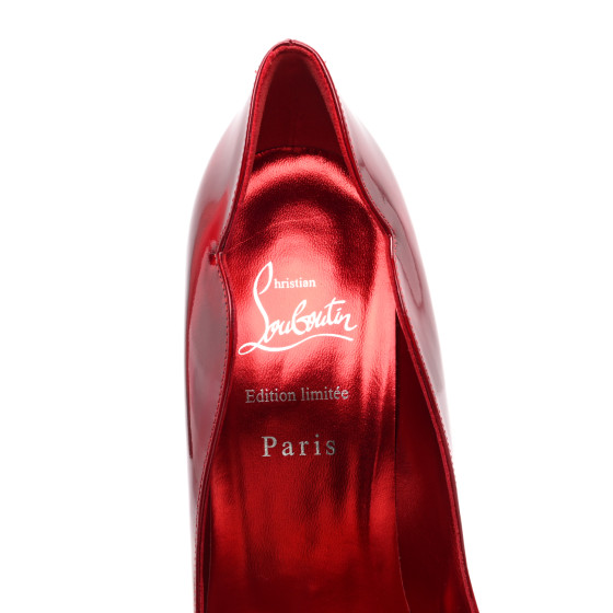 CHRISTIAN LOUBOUTIN Metallic Patent Psychic Crystal Strass