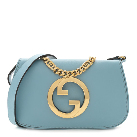 GUCCI Roxy Calfskin Blondie Chain Shoulder Flap Bag Cloudy