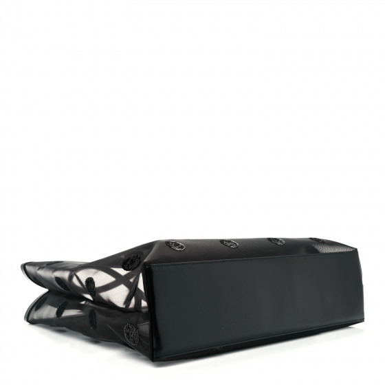 【関税送料込】Prada Polka Dot Mesh & Leather Tote ブラック PRADA Mesh Sequin Polka-Dot Tote Bag Black 1070316